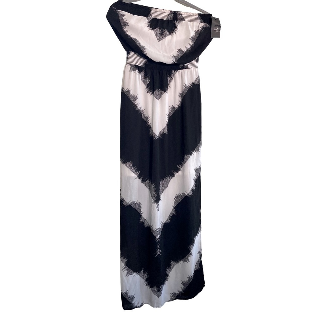 Mossimo Strapless Black and White Pattern Maxi Dress XS - Picture 5 of 6